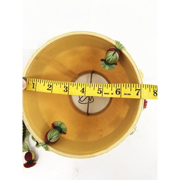 Set of Two Embroidered Drum Lampshade with Tassel Fringe Decorative Lampshade - Picture 5 of 6